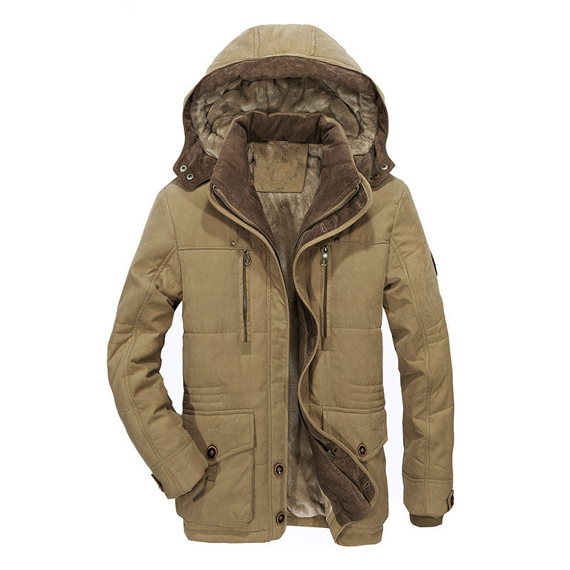 Men Padded Winter Parka with Hood and Teddy Lining Water-Repellent Versatile Pockets Mune Fashion