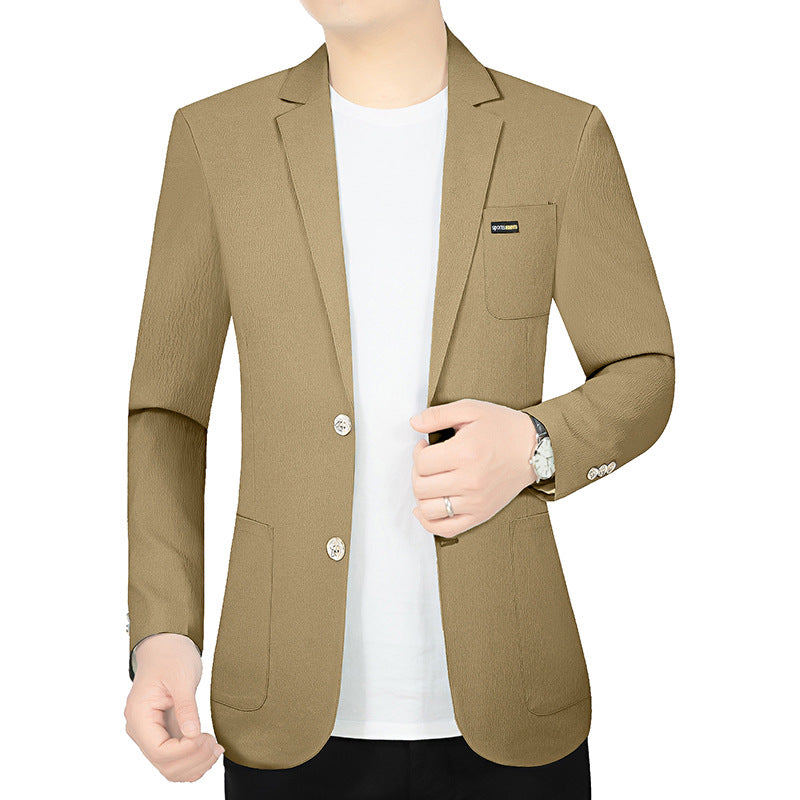 Men's Modern Stretch Business Blazer with Slim Fit and Patch Pockets Mune Fashion