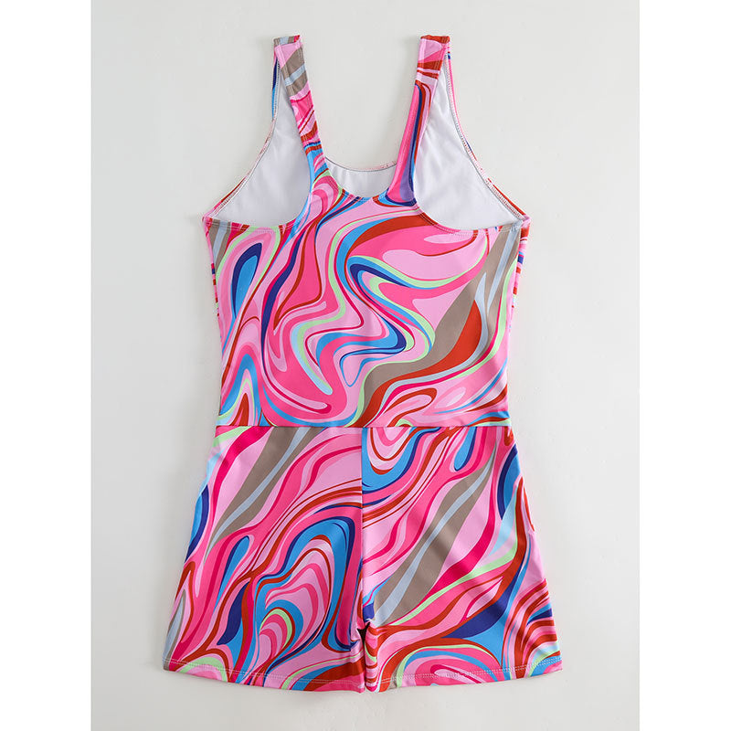Women's sporty swimsuit with modern abstract pattern Mune Fashion