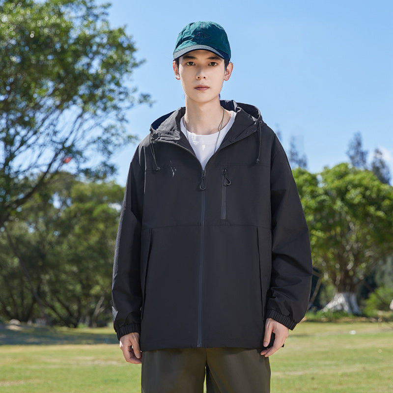 Men's Fashion Windbreaker Jacket with Adjustable Hood Mune Fashion