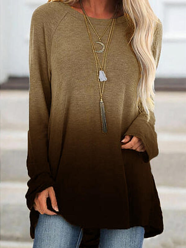 Women Asymmetrical Tunic with Check Patch and Decorative Buttons Mune Fashion