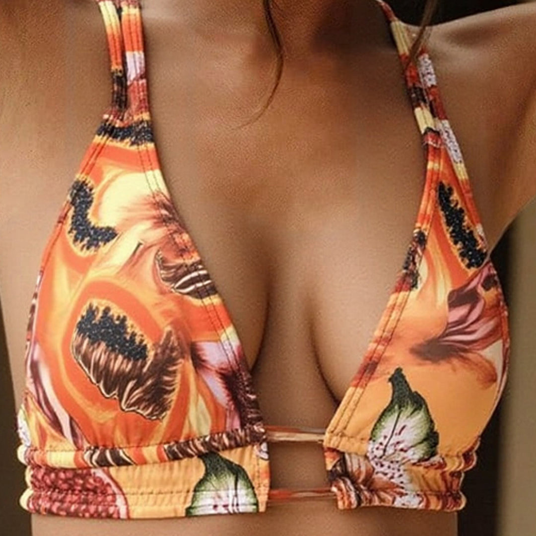 Women's Triangle Bikini with sophisticated fruit patterns Mune Fashion