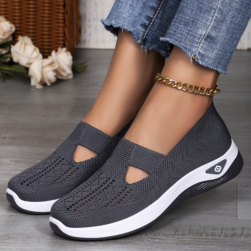 Ladies nan lightweight breathable knitted slip-ons with memory foam and non-slip outsole Mune Fashion