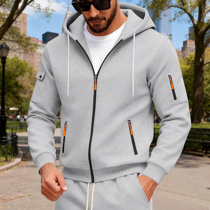 Men's hooded jacket with water-repellent zippers and multifunctional pockets Mune Fashion