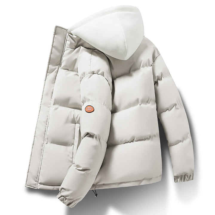 Men's short cut quilted insulation jacket with integrated hood layer and drawstring hem Mune Fashion