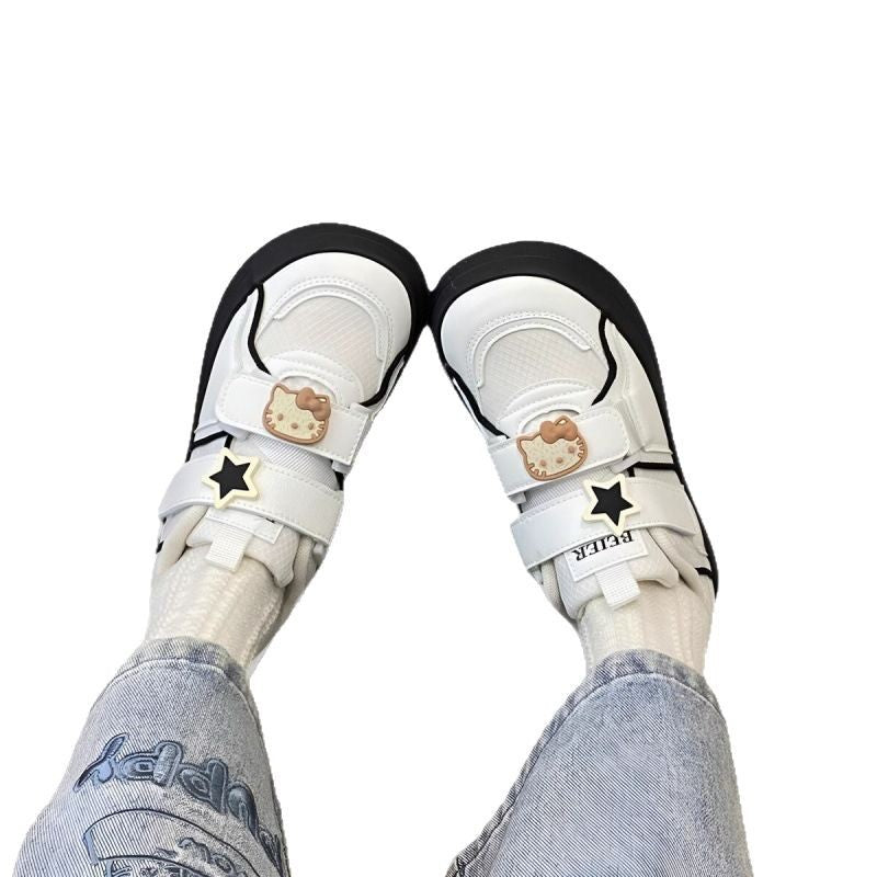 Women's Playful Sneakers with Decorative Details and Velcro Closure Mune Fashion