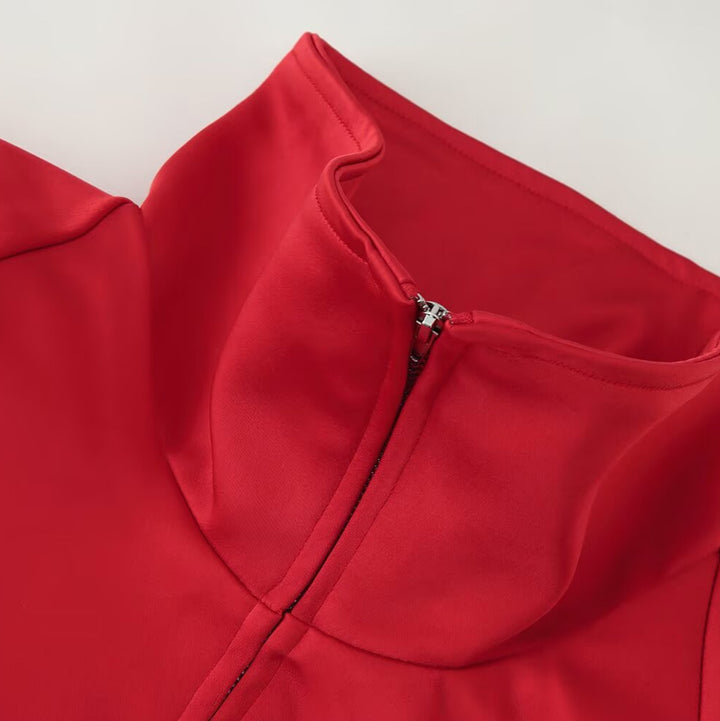 Women's Lightweight Windbreaker Jacket with Stand Collar, Zipper Pockets and Elastic Hem Mune Fashion