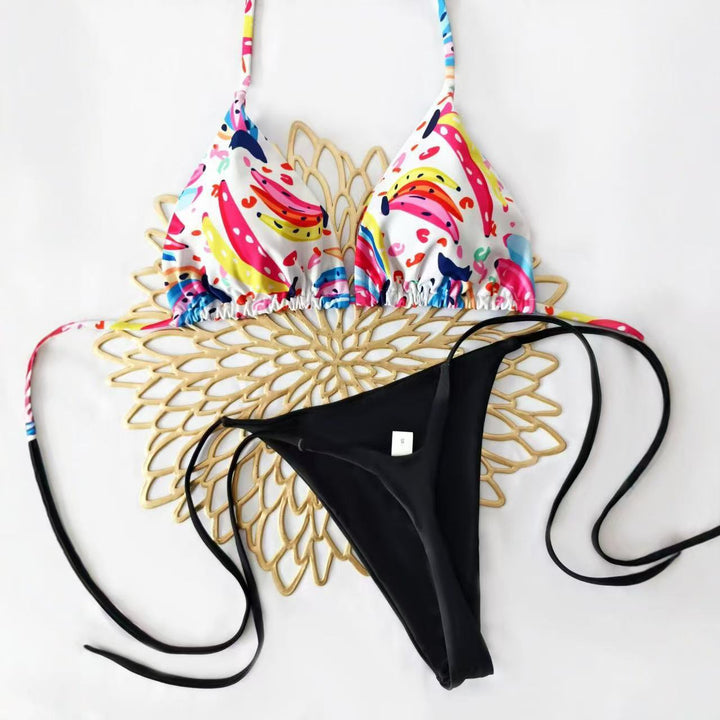 Women's Triangle Bikini with Floral Detail Mune Fashion