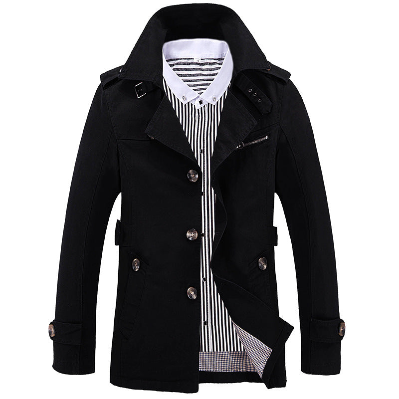 Men's lightweight cotton field coat with shirt collar, epaulets, and chest zip Mune Fashion