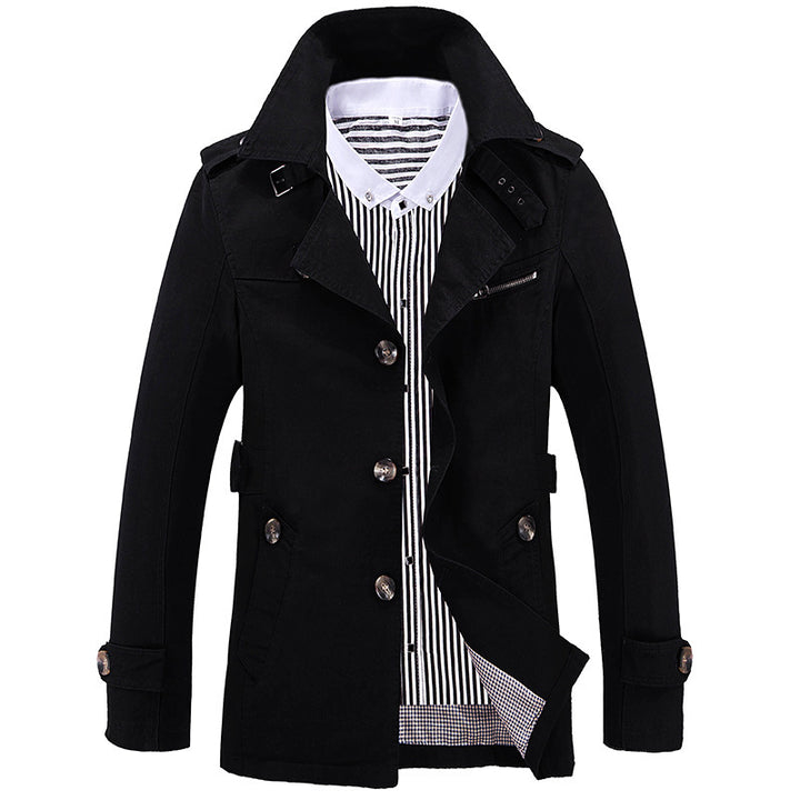 Men's lightweight cotton field coat with shirt collar, epaulets, and chest zip Mune Fashion