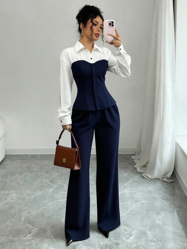 Women Elegant Blazer with High-Cut Pantsuit Mune Fashion