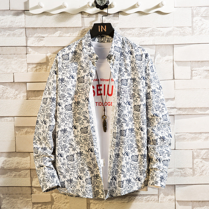 Men's patterned casual shirt with Kent collar, full button placket and lightweight cotton blend Mune Fashion