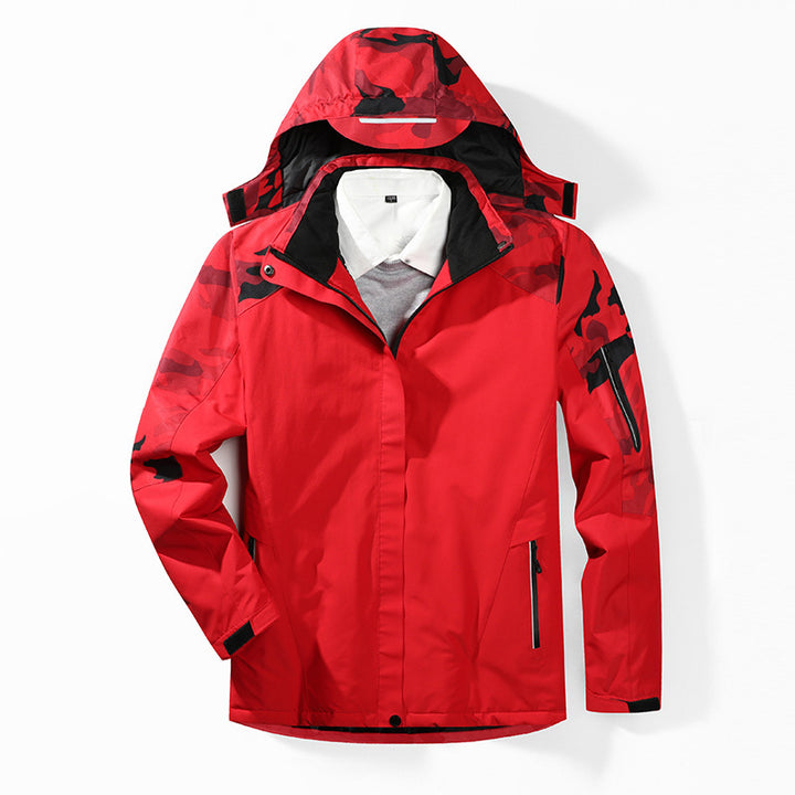 Men's Camouflage Softshell Jacket with Removable Hood and Breathable Lining Mune Fashion