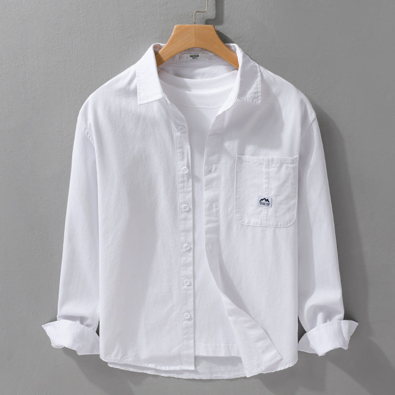 Men's Lightweight Cotton Oxford Shirt with Chest Pocket and Relaxed Fit Mune Fashion