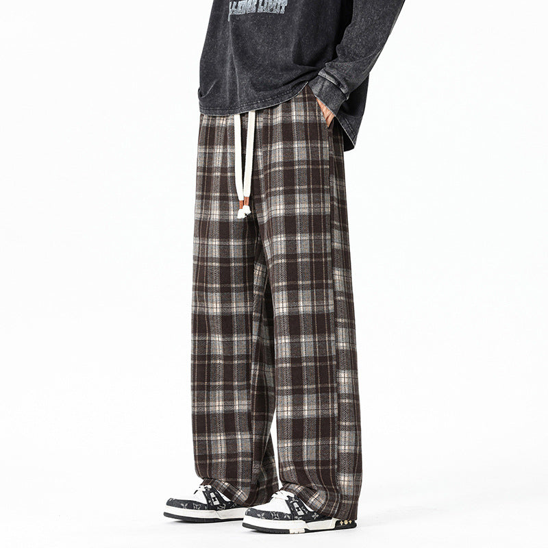 Men's Loose-Fit Checkered Pants