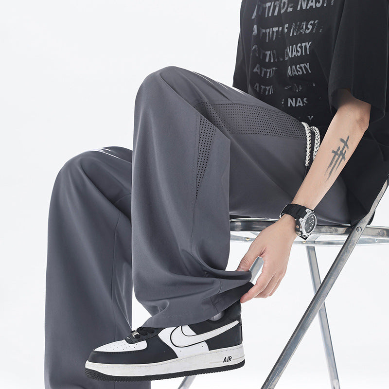 Men's sporty leisure pants with breathable inserts 1788279716