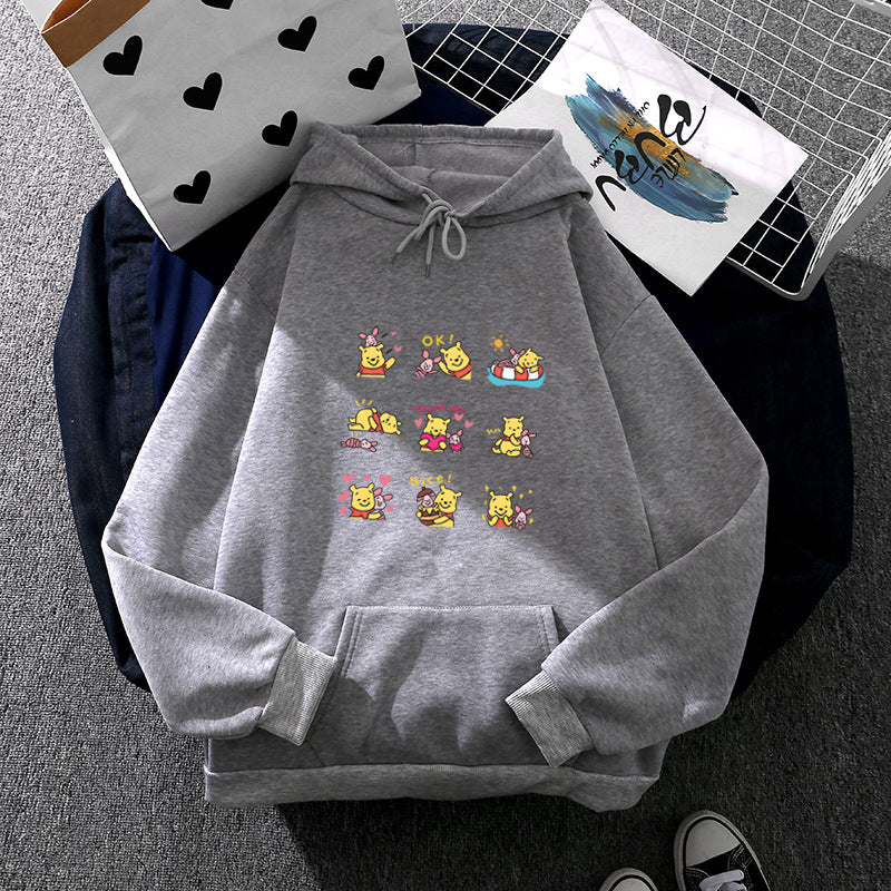 Women's hoodie with multiple comic emote print, oversized cut and soft lining Mune Fashion