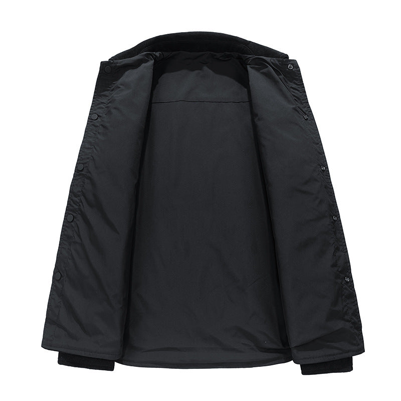 Men's cord jacket with Kent collar, chest pockets, and snap button closure Mune Fashion