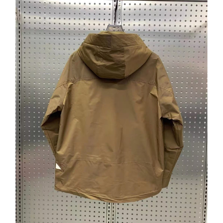 Men's Lightweight Utility Jacket with Hood, Multiple Flap Pockets and Concealed Zipper Mune Fashion