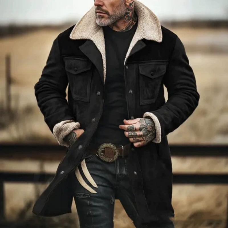 Men's Premium Suede Jacket with Teddy Lining Mune
