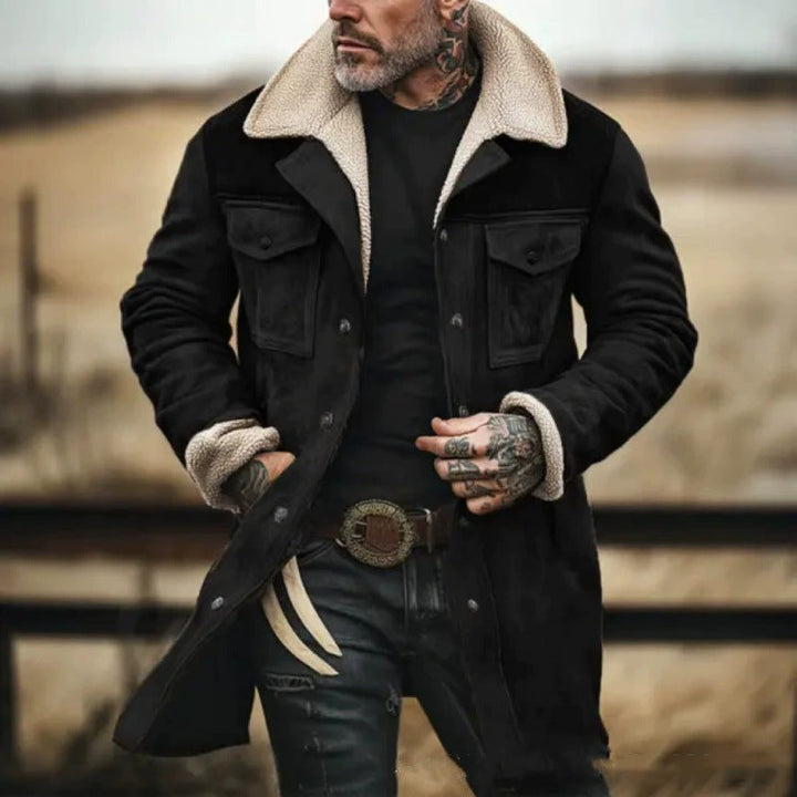 Men's Premium Suede Jacket with Teddy Lining Mune