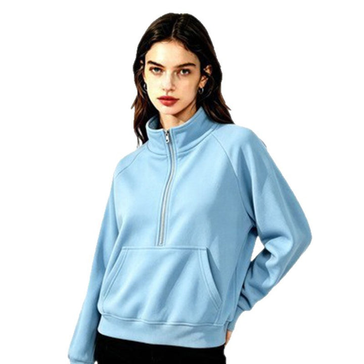 Women's sporty hooded sweatshirt with stand-up collar Mune Fashion