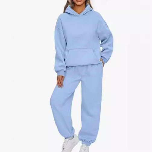 Women's Boxy Hoodie and Palazzo Jogger Set with Elastic Ankle Band Mune Fashion
