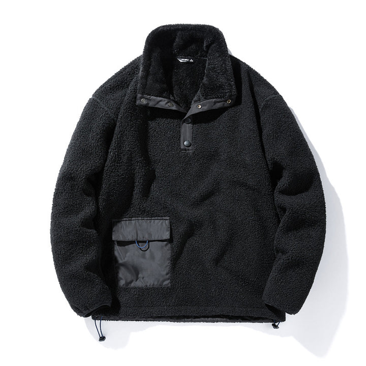 Men Durable Fleece Jacket with Functional Collar Mune Fashion