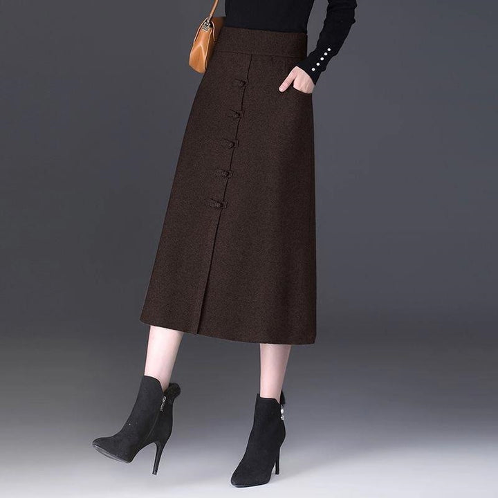 Ladies Elegant and Chic Midi Skirt with Button Details Mune Fashion