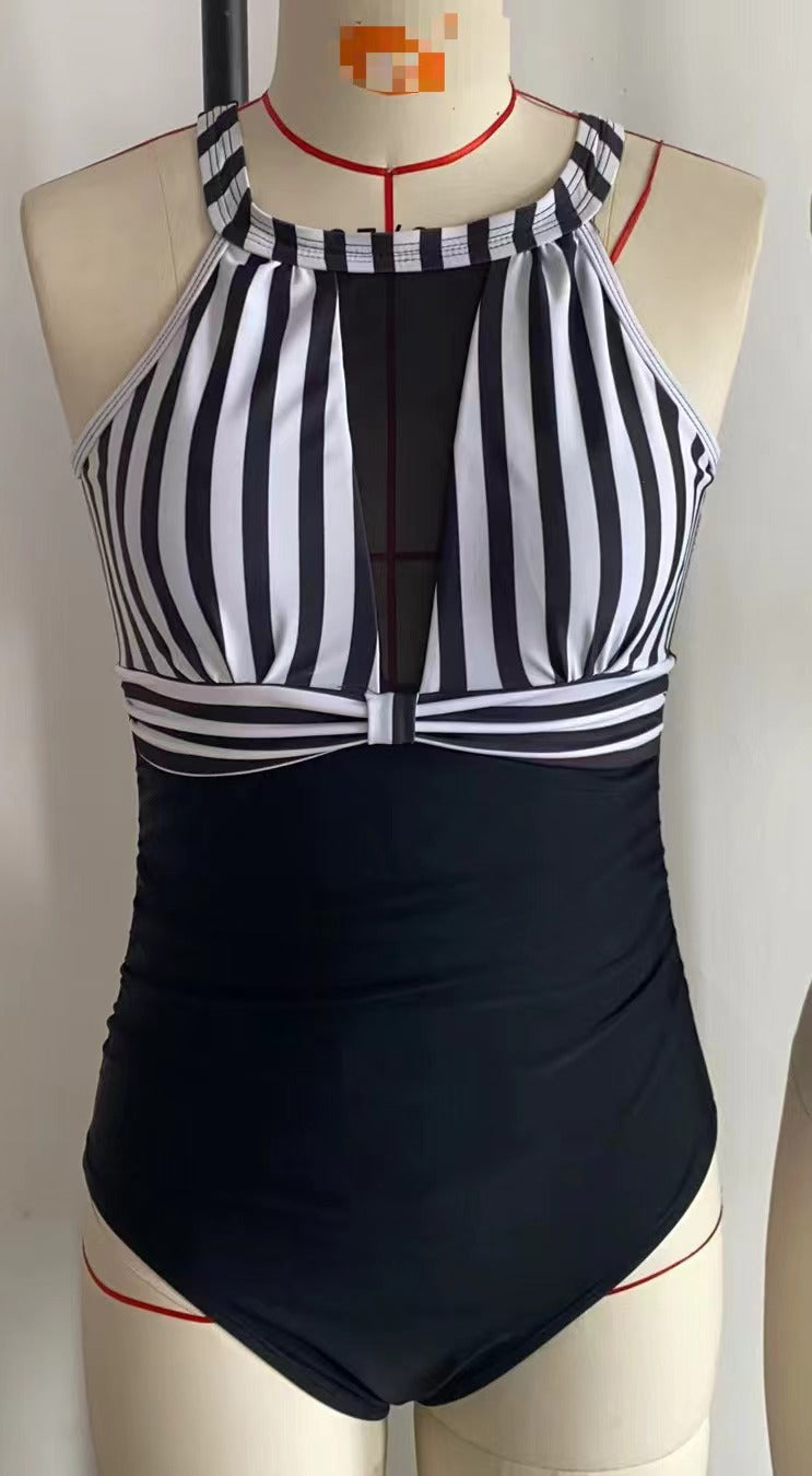 Women's Sporty One-Piece Swimsuit with Sophisticated Mesh Detail Mune Fashion