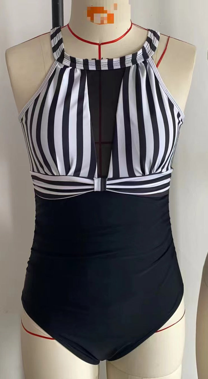 Women's Sporty One-Piece Swimsuit with Sophisticated Mesh Detail Mune Fashion