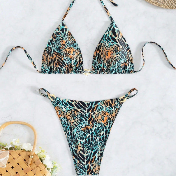 Women's Triangle Bikini with Exotic Animal Print Mune Fashion