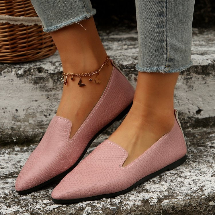 Women's o flexible wedge slippers with snake embossing, cushioned comfort footbed, and non-slip rubber sole Mune Fashion