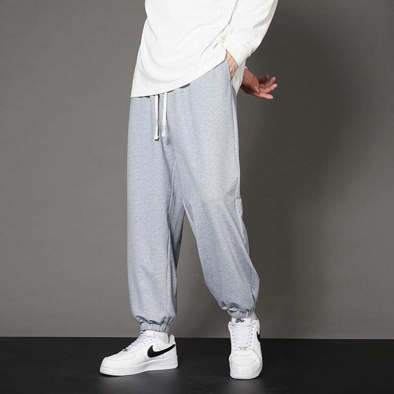 Men's Wide Relaxed Jogging Pants with Drawstring, Straight Leg Design & Elastic Cuffs Mune Fashion