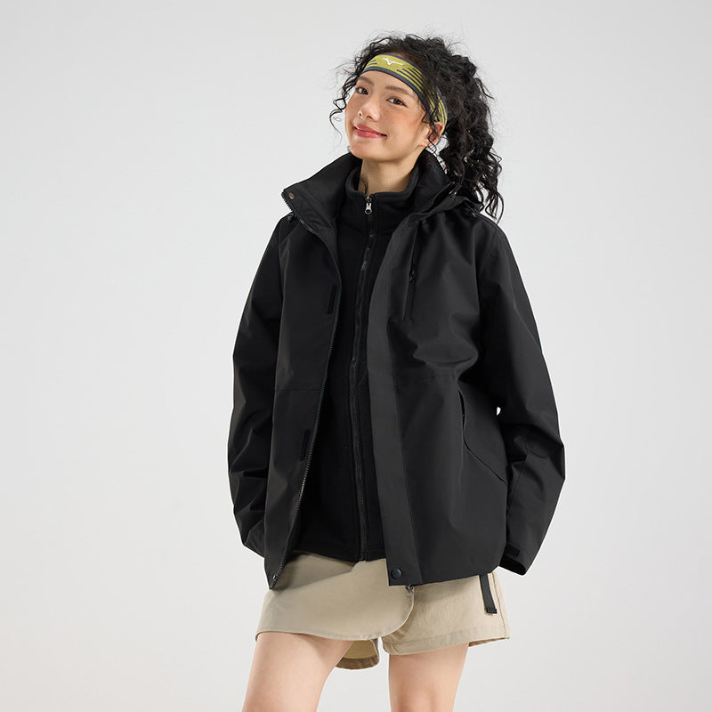 Women's Lightweight Waterproof Parka Hoodie Jacket with Sealed Seams and Drawstring Mune Fashion