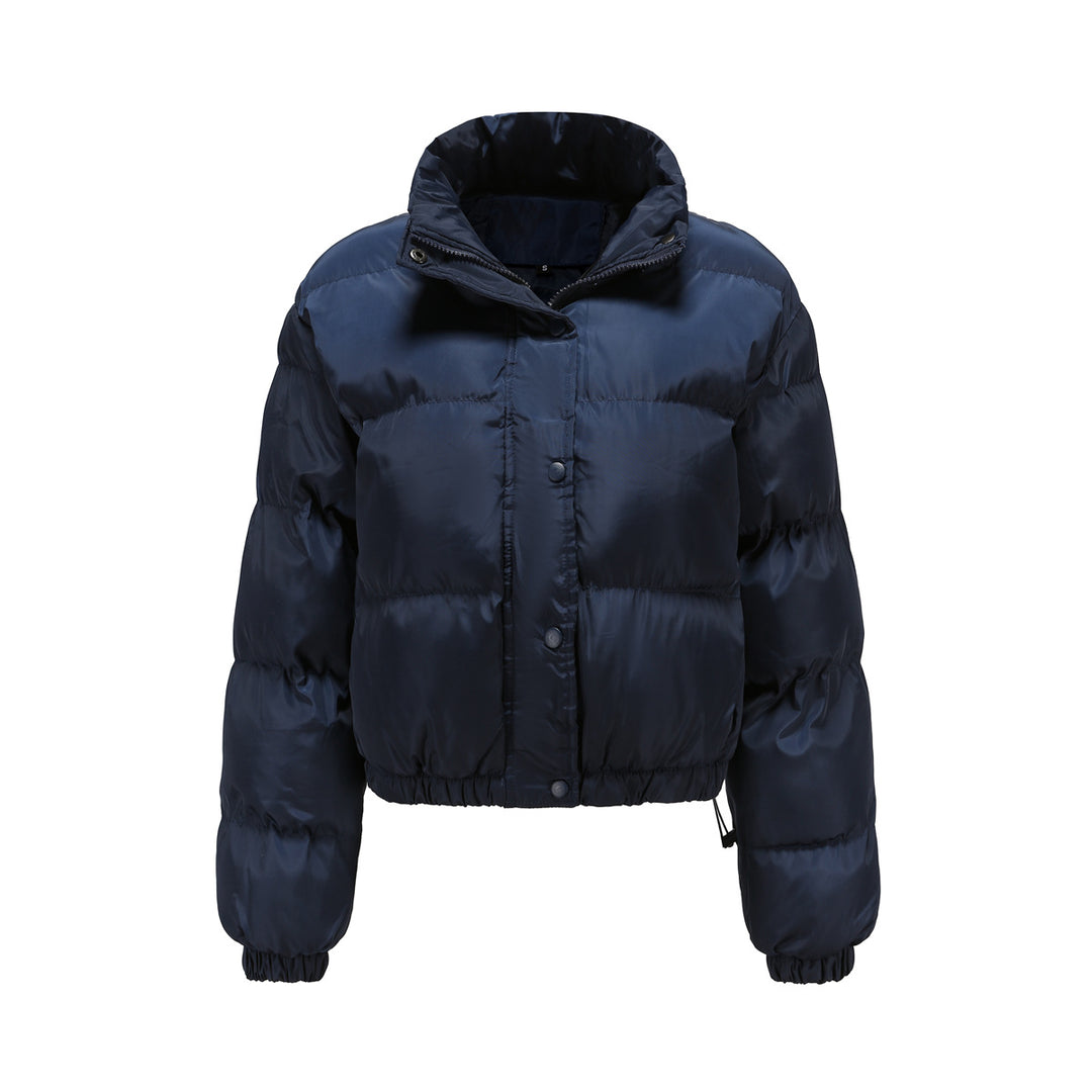 Women's short quilted winter jacket with stand-up collar and drawstring Mune Fashion