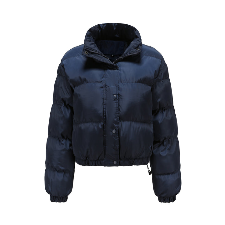 Women's short quilted winter jacket with stand-up collar and drawstring Mune Fashion