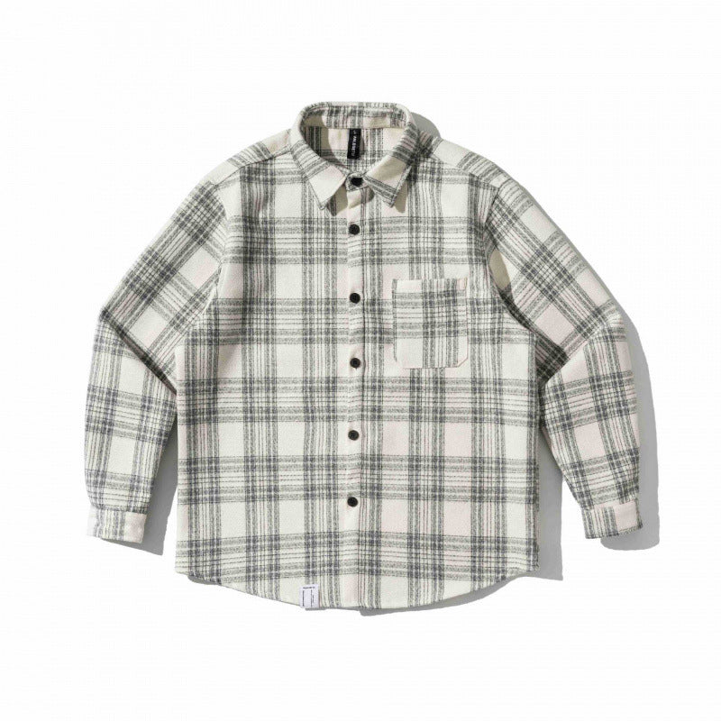 Unisex Boxy Checked Flannel Overshirt with Soft Nap and Chest Pocket Mune Fashion