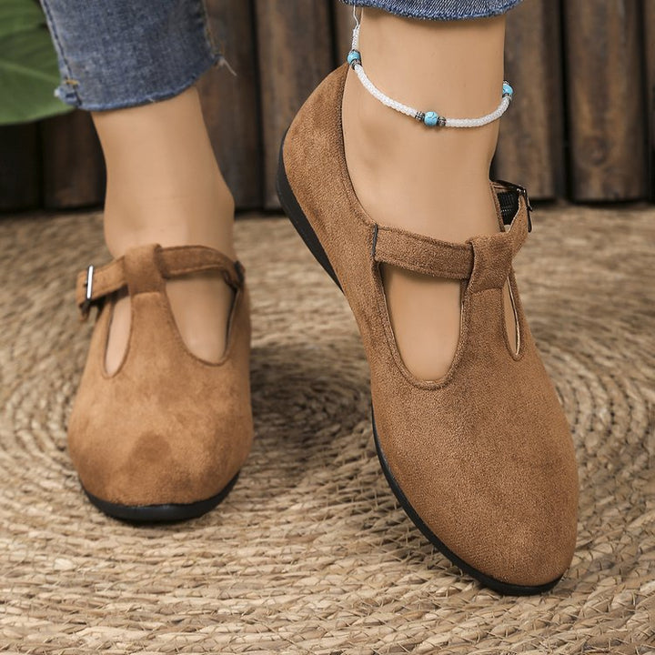 Ladies Slip-on Wedge Ballerina with Low Wedge Heel and Padded Comfort Insole Mune Fashion