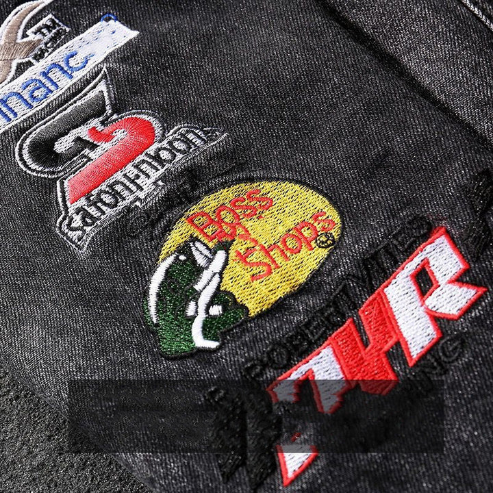 Men's Fashion Jeans Jacket with Creative Patches Mune Fashion