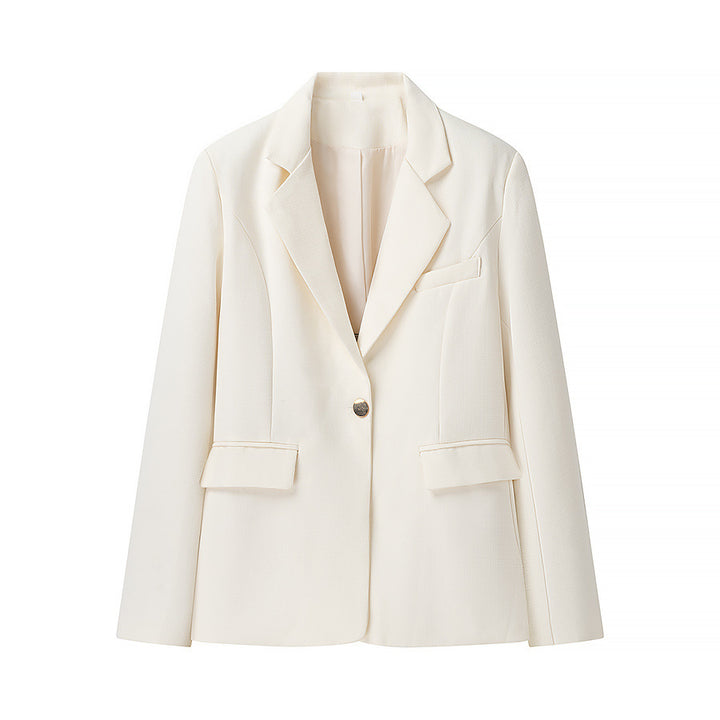 Women’s slightly tailored single-button blazer with shawl collar and flap pockets Mune Fashion
