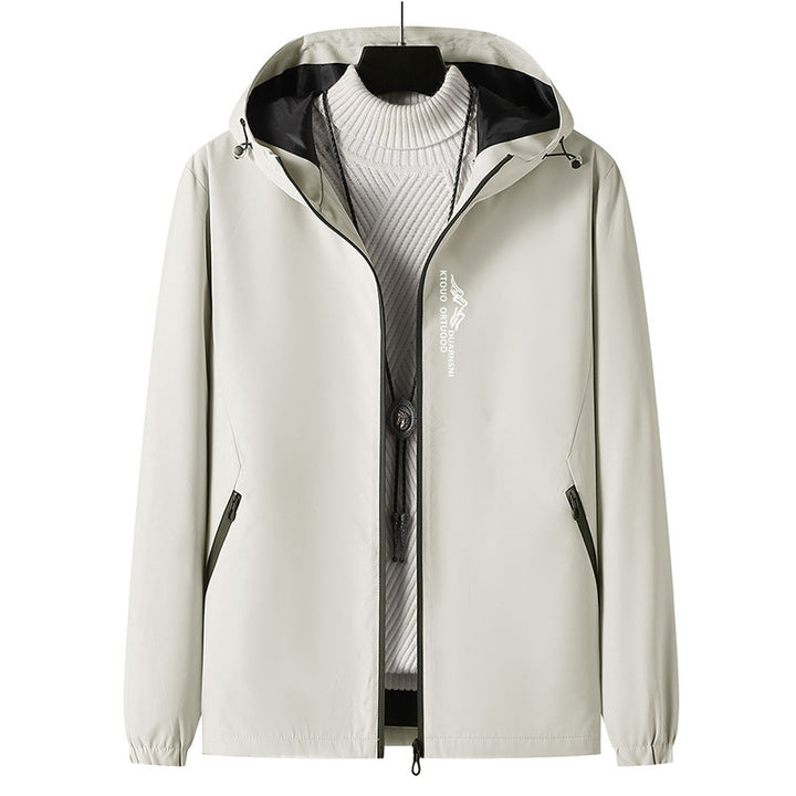 Men's Lightweight Outdoor Jacket with Adjustable Hood Collar Mune Fashion
