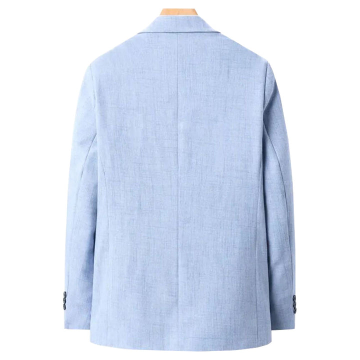 Men's Lightweight Unlined Blazer in Linen Look with Notch Lapel and Two-Button Closure Mune Fashion