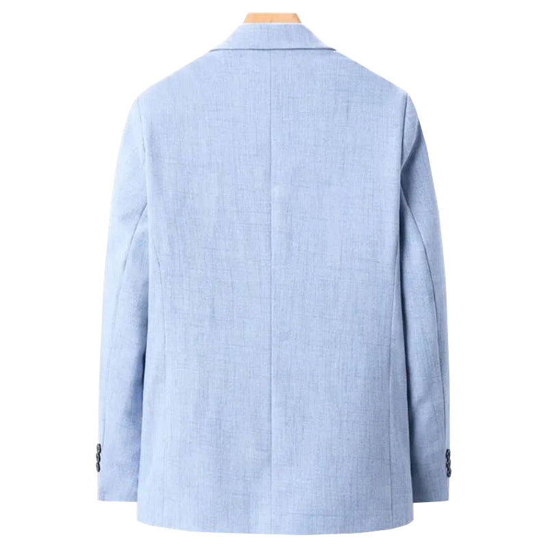 Men's Unstructured Blazer in Linen Blend with Light Stretch and Two-Button Silhouette Mune Fashion