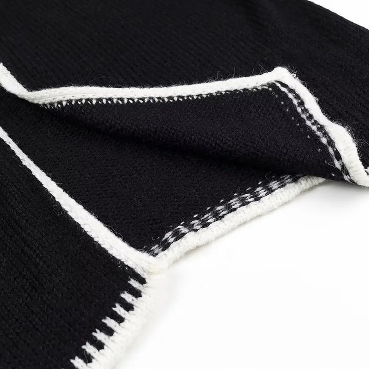 Ladies oversized knitted cardigan with contrast decorative seams and open front Mune Fashion