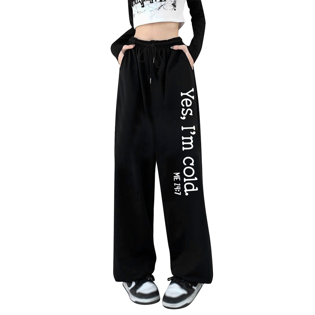Women's high-waisted jogging pants with side statement print and elastic waistband Mune Fashion