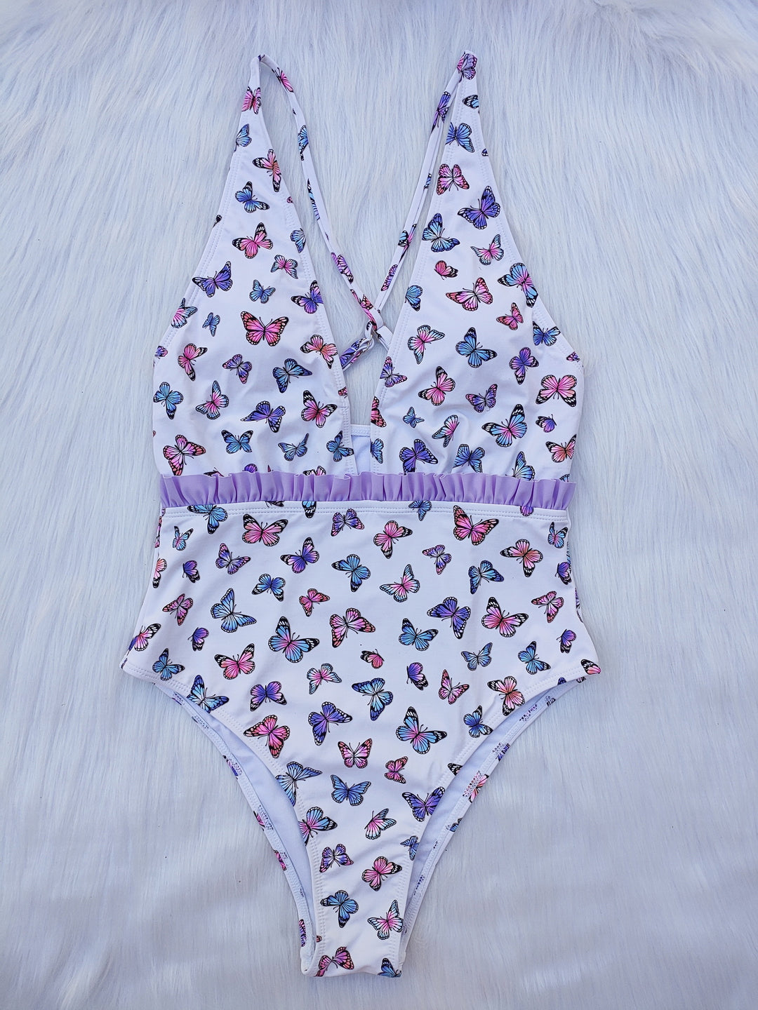 Ladies High-Waisted Swimwear with Butterfly Print Mune Fashion