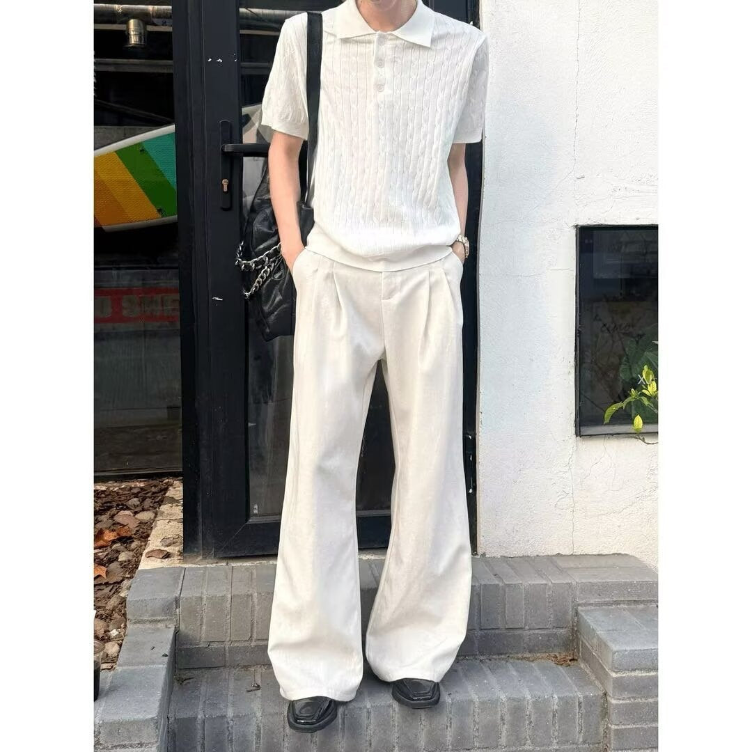 Men's casual and comfortable wide-cut linen pants Mune Fashion
