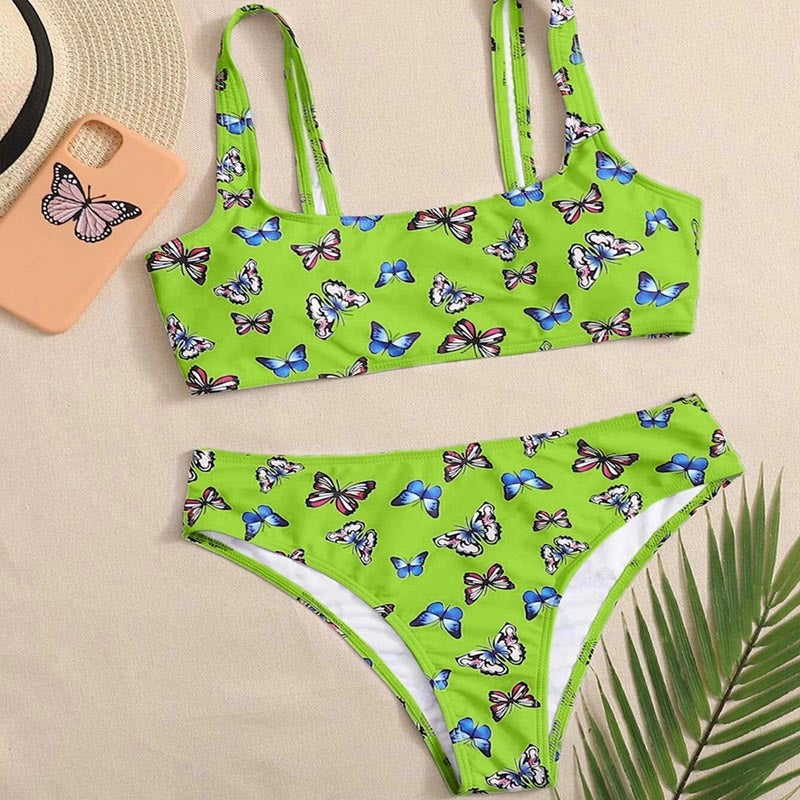 Women's bikini set with colorful butterfly pattern Mune Fashion
