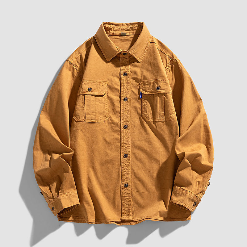 Men's overshirt made of sturdy cotton twill with flap pockets and a continuous button placket Mune Fashion